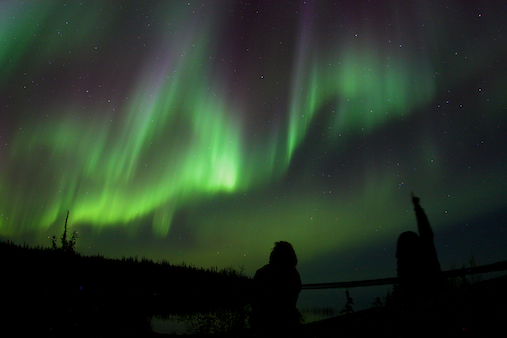 Northern
        lights from Summit Lake