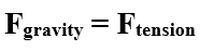 Force of gravity equals
                    force of tension